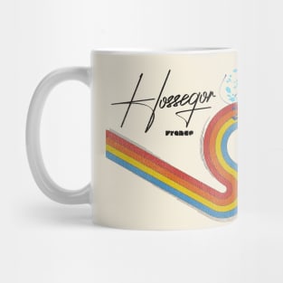 Retro 70s/80s Style Rainbow Surfing Wave France Mug